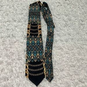 RUSH LIMBAUGH VINTAGE SILK TIE.BLUE/GOLD/BLACK
